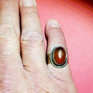 Vintage Antique 925 Sterling Silver Tiger Eye Ring